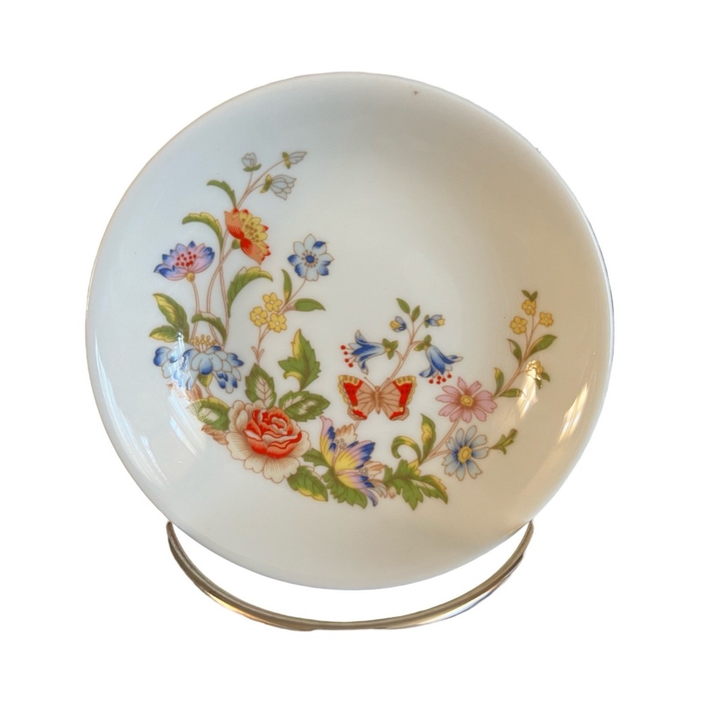 Set of (2) Aynsley Bone China Floral Garden Trinket Bowls